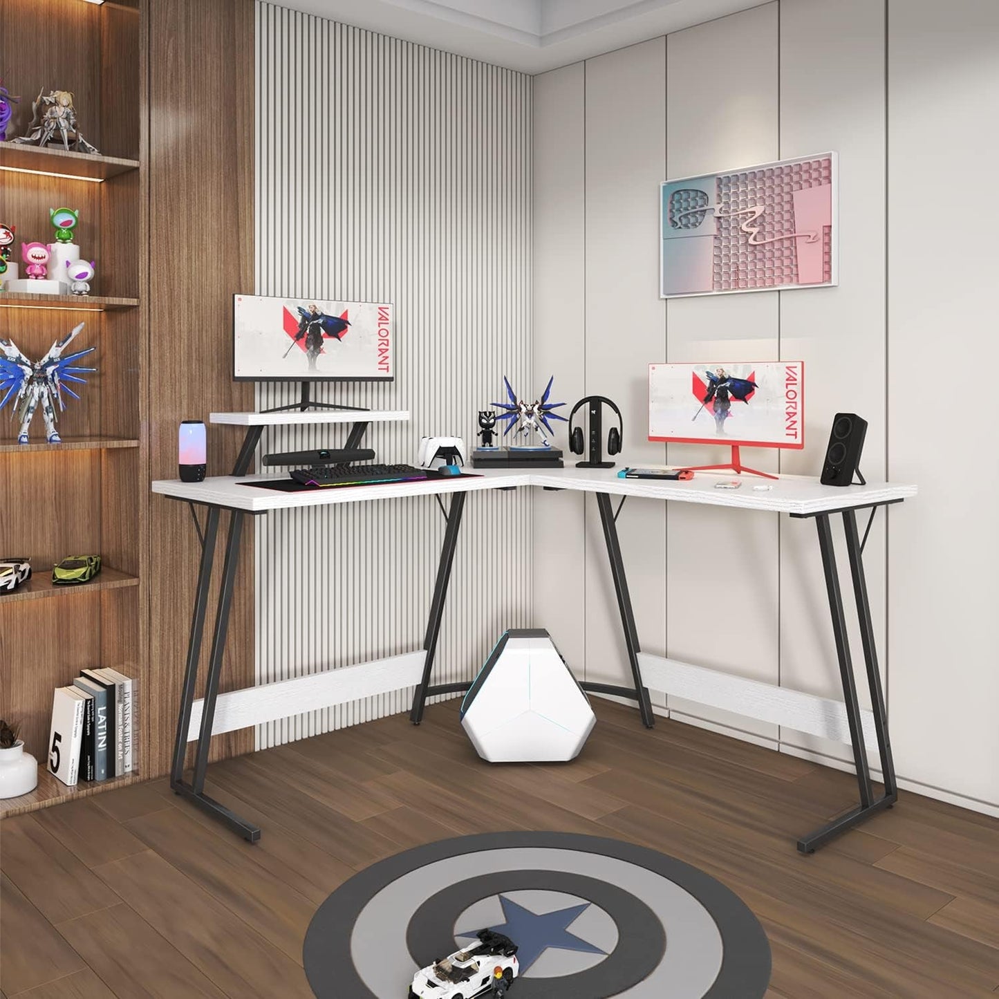 Ergonomic L-Shape Gaming Desk – Sleek Design with Ample Workspace