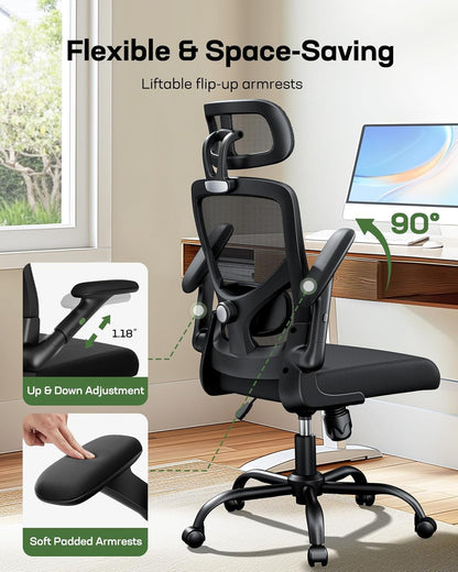 Ergonomic Desk Chair – Breathable Mesh & Lumbar Back Support