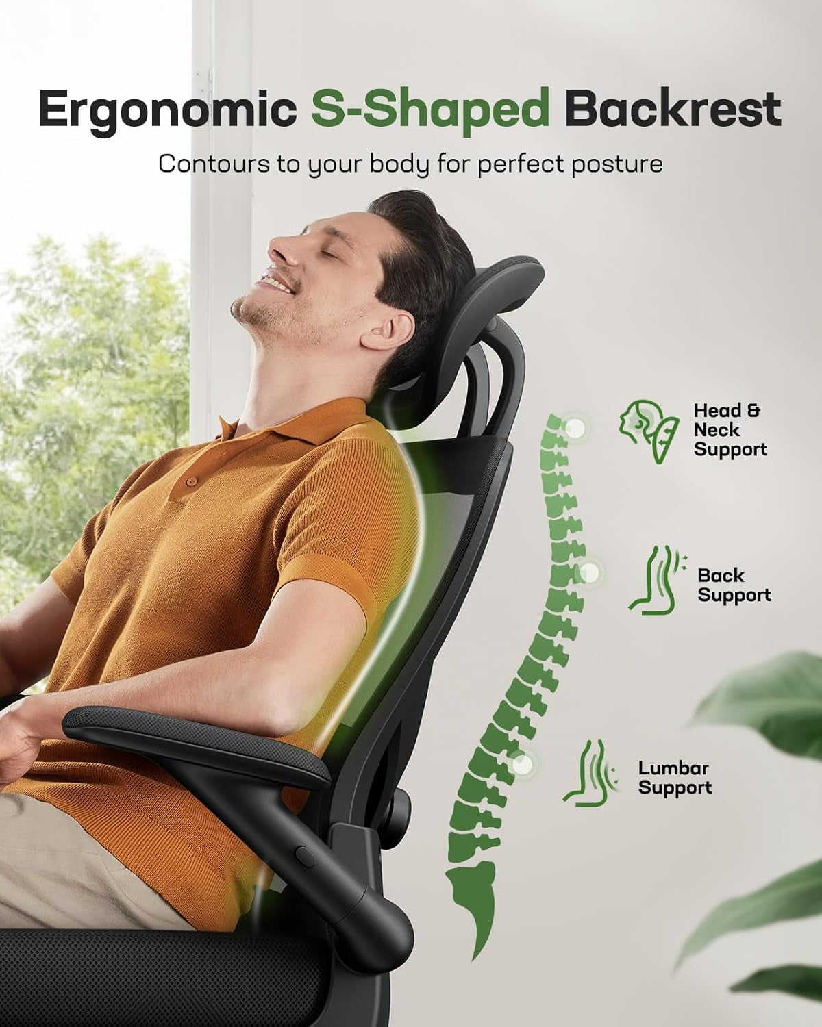 Ergonomic Desk Chair – Breathable Mesh & Lumbar Back Support