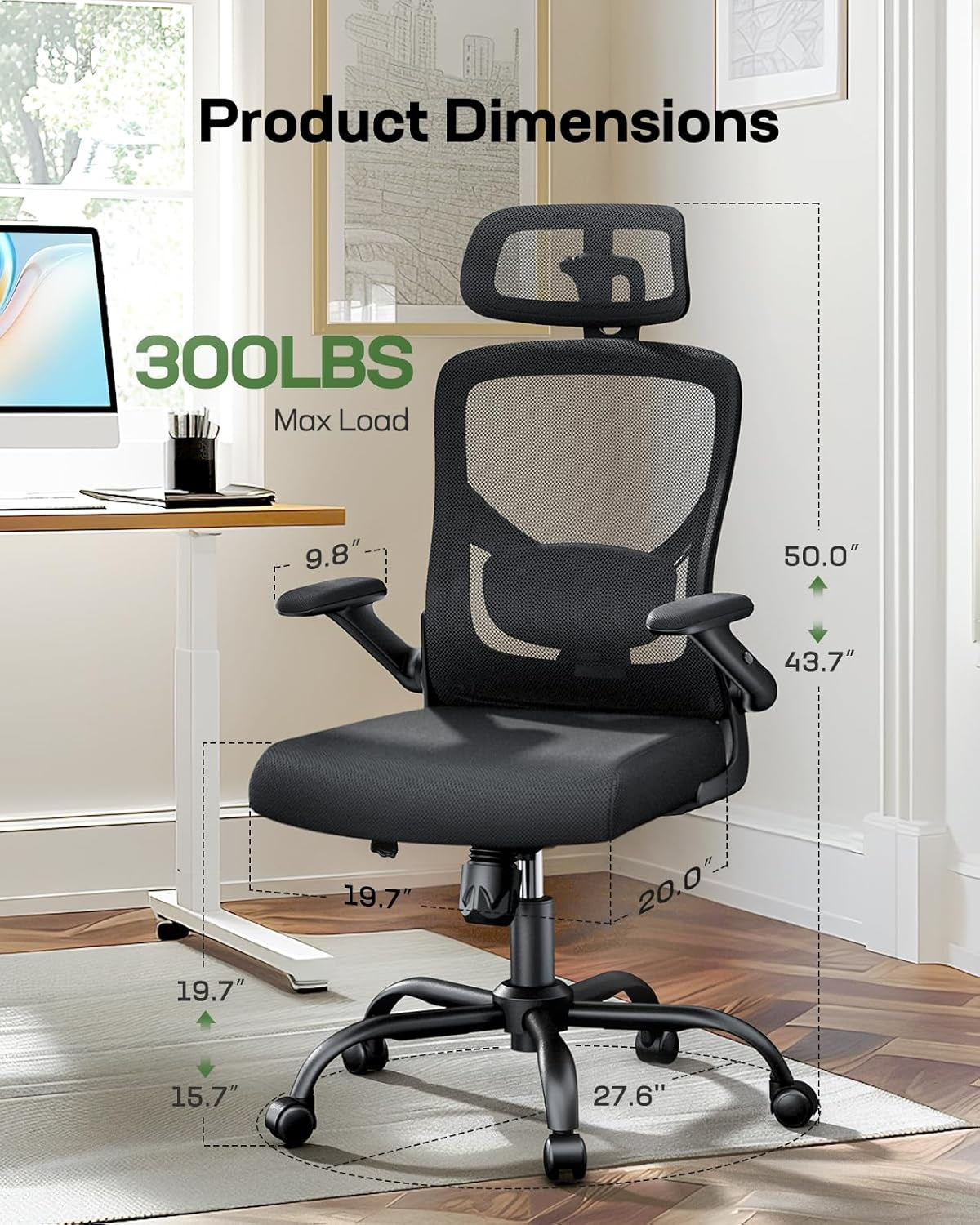 Ergonomic Desk Chair – Breathable Mesh & Lumbar Back Support